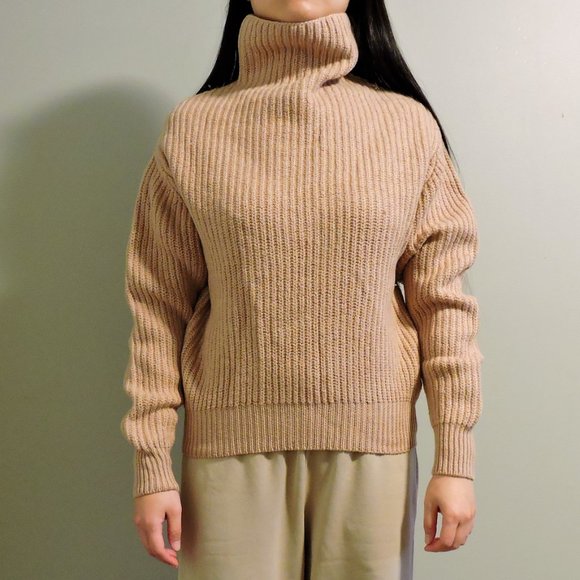 Wilfred Merino Wool Blush Pink Turtleneck Oversized Sweater, Size XS - Picture 4 of 11